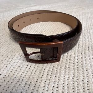 Roberto Piccinetti Women’s XL Textured Brown Leather Belt Italy Everyday